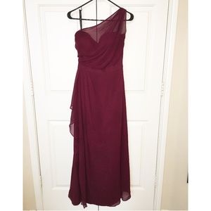 Levkoff bridesmaid dress style 1203 Wine, long